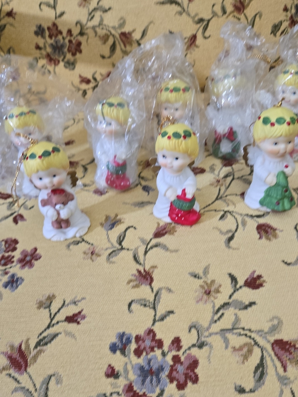 Holiday Choir Angel Ornament - White with Yellow Hair